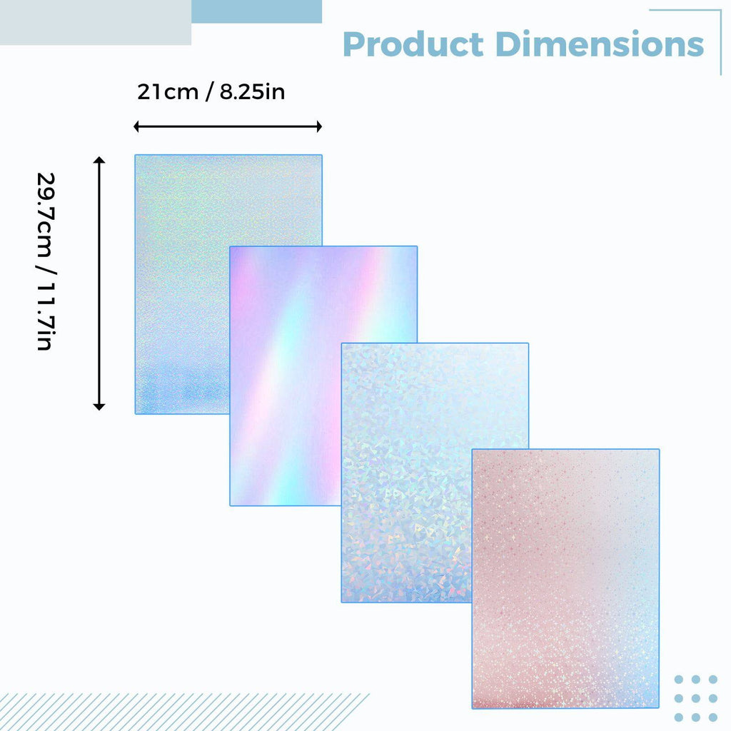 36 Sheets Holographic Sticker Paper, Holographic Vinyl Laminate Film,