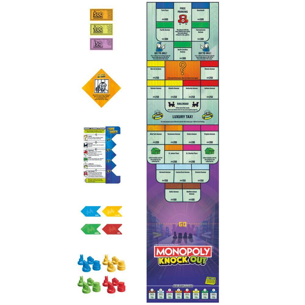 Monopoly Knockout Family Party Game, Quick-Playing Board Games for Age