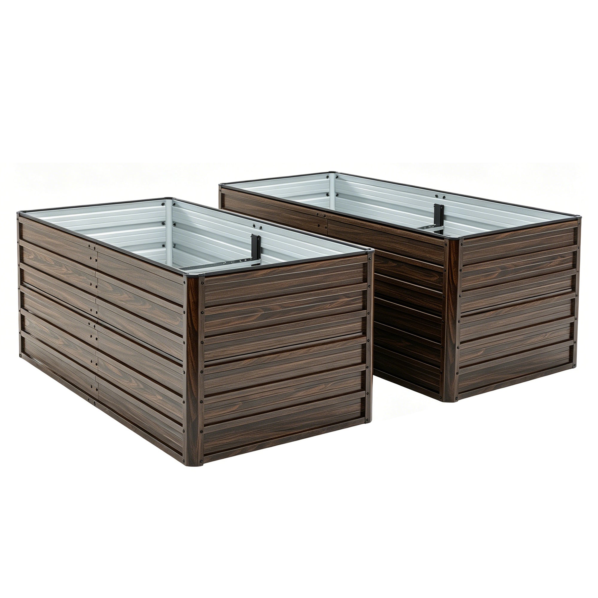 2-Pack 74.6"x35.4"x25" Raised Garden Bed Kit, Metal Elevated Planter Box