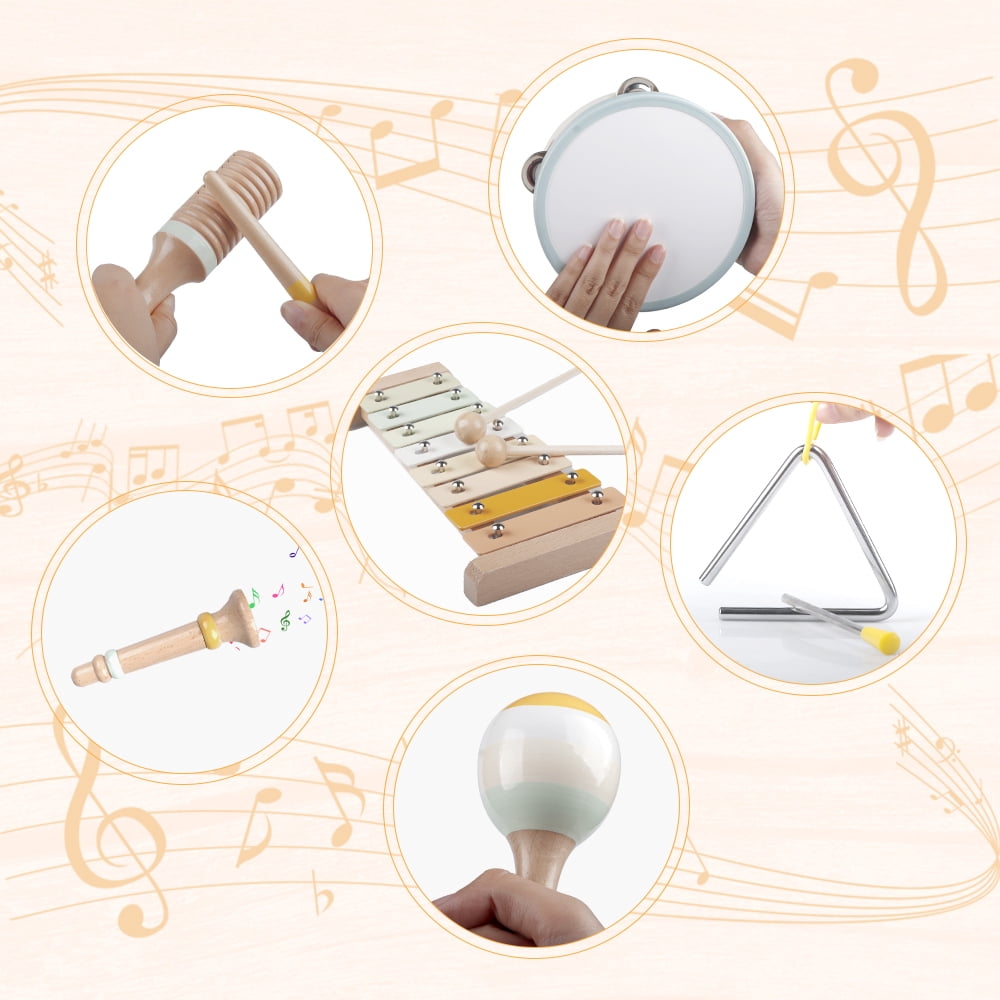 iFLOVE Baby Musical Instruments Set for Toddlers, Montessori Wooden To