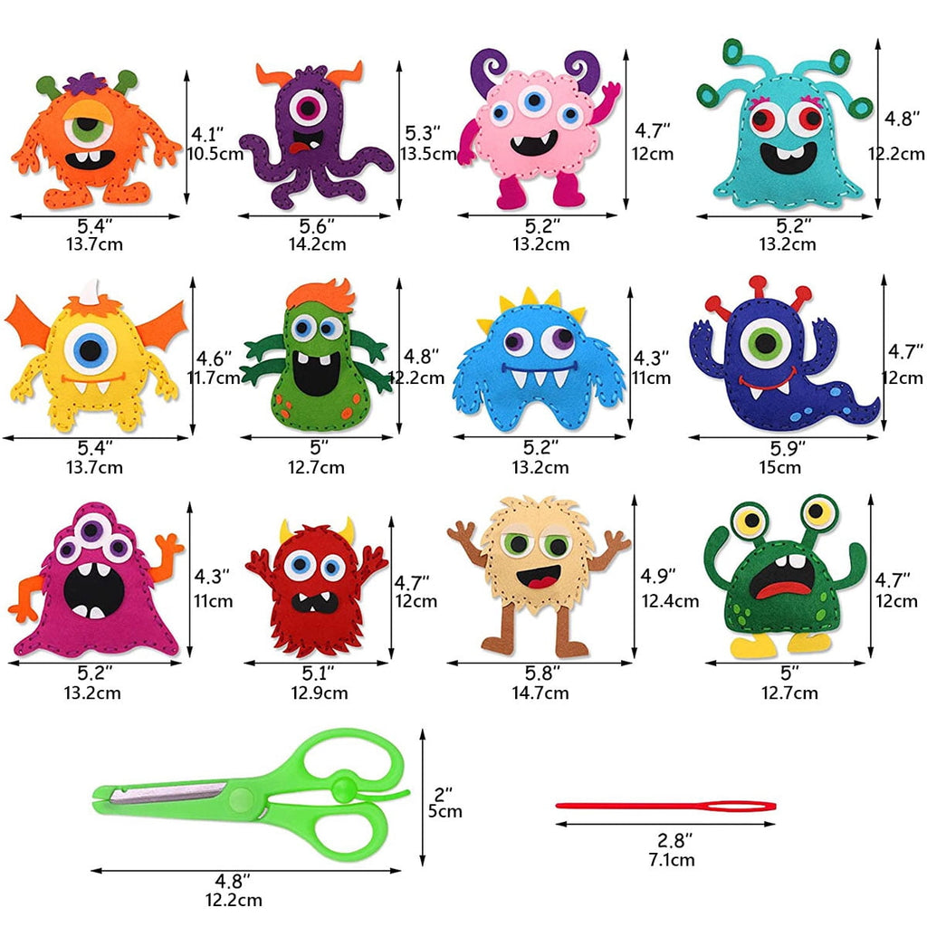 Austok Felt Craft Kit, DIY Sewing Felt Plush Animals for Kids Beginner