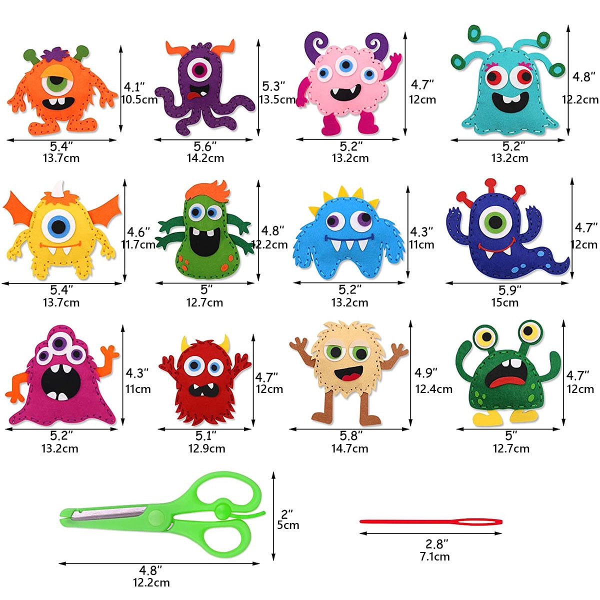 Austok Felt Craft Kit, DIY Sewing Felt Plush Animals for Kids Beginner