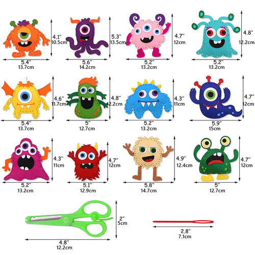 Austok Felt Craft Kit, DIY Sewing Felt Plush Animals for Kids Beginner