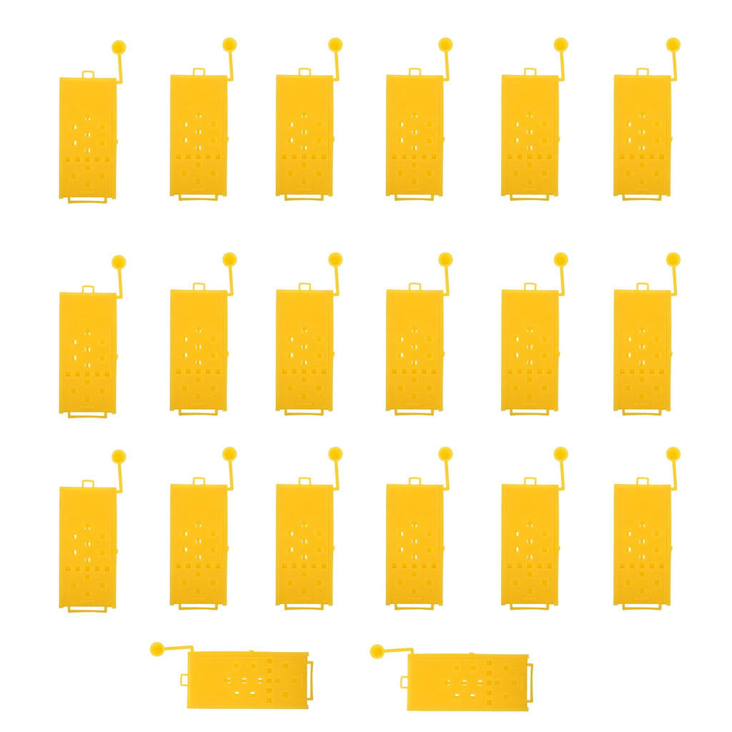 BOKYAN 20Pcs Queen Bee Cages, Yellow Plastic Beekeeping Transport Box