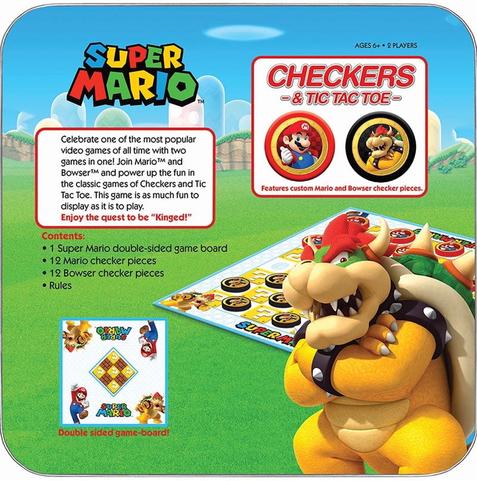 Super Mario™ vs Bowser Checkers & Tic Tac Toe Board Game, by Usaopol