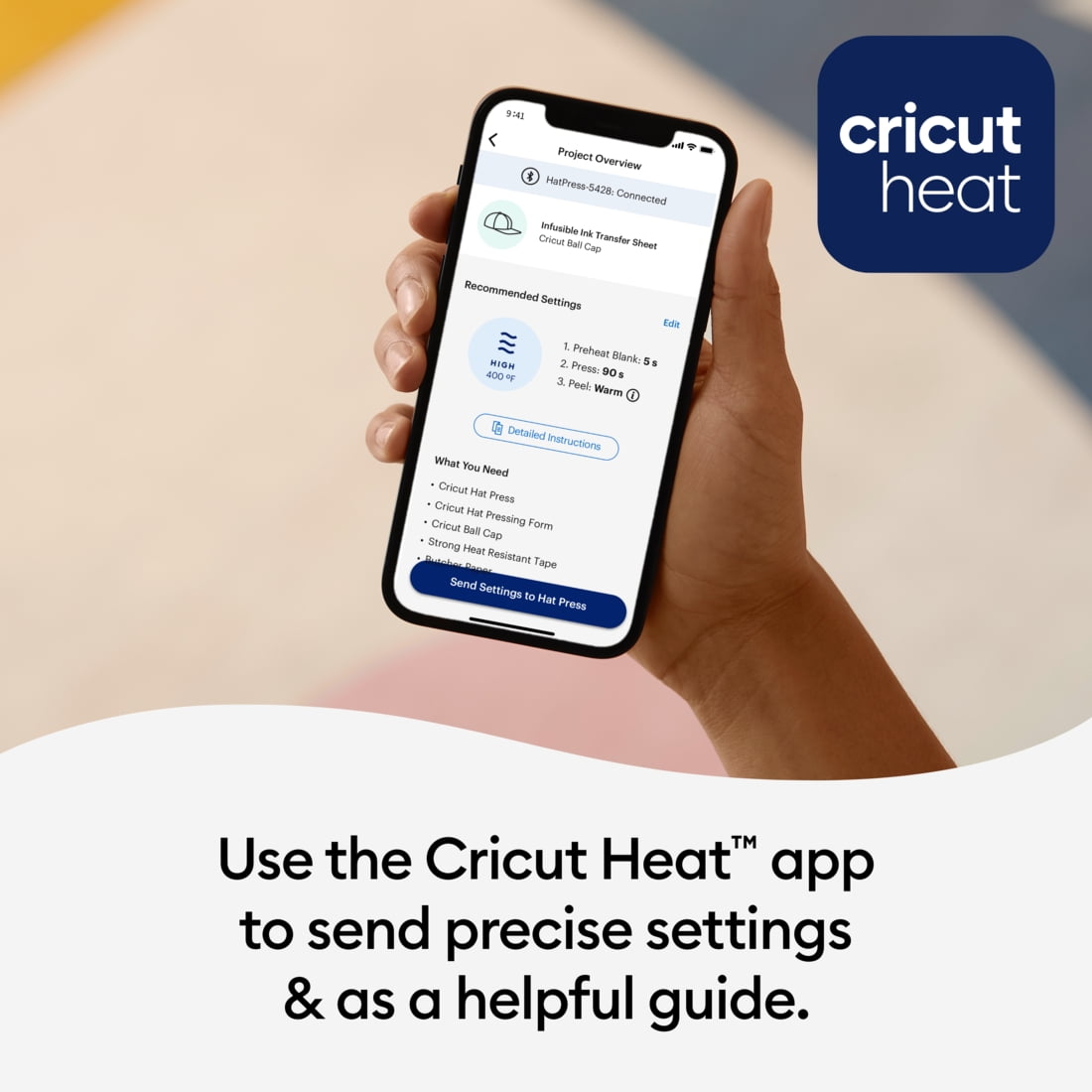 Cricut Hat Press - Heat Press Machine for Hats, Blue