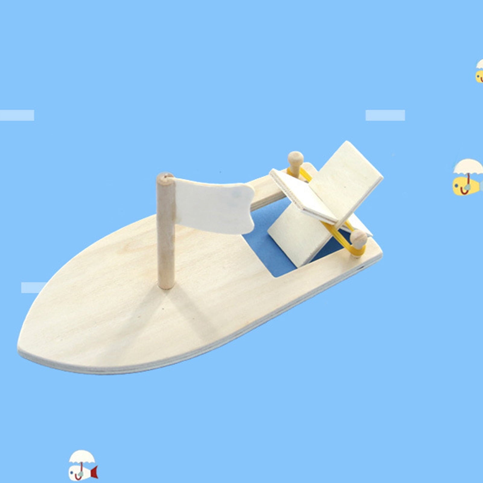 Hevirgo Boat Toy Colorful Educational Motivational Wooden Sailboat Toy