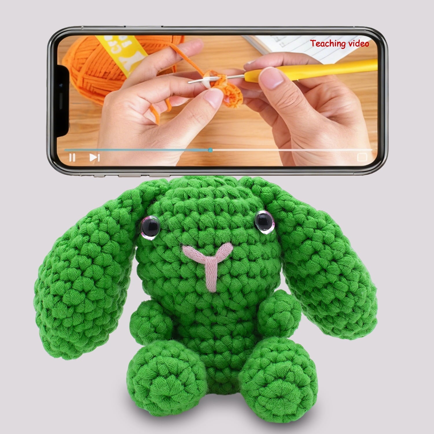 HearthLoop Beginner Crochet Kit – Bunny Amigurumi with Yarn, Hook &