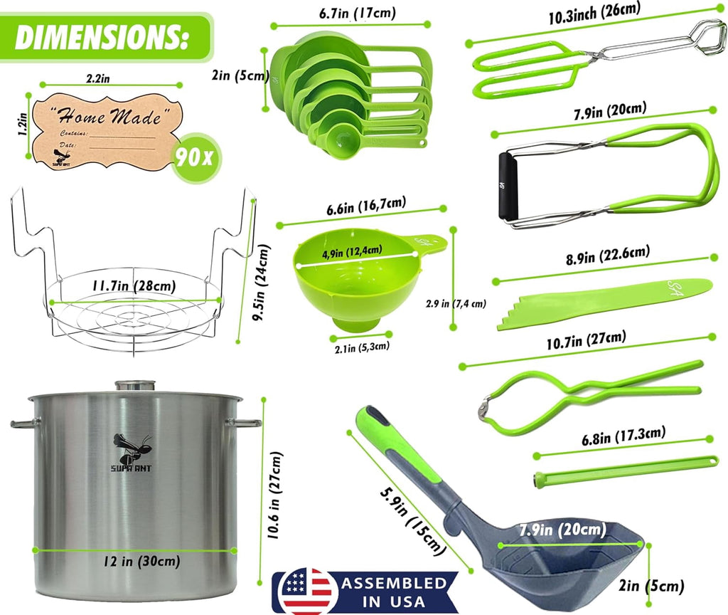 Supa Ant 20 Qt. Stainless Steel Water Bath Canning Pot with Canning Su