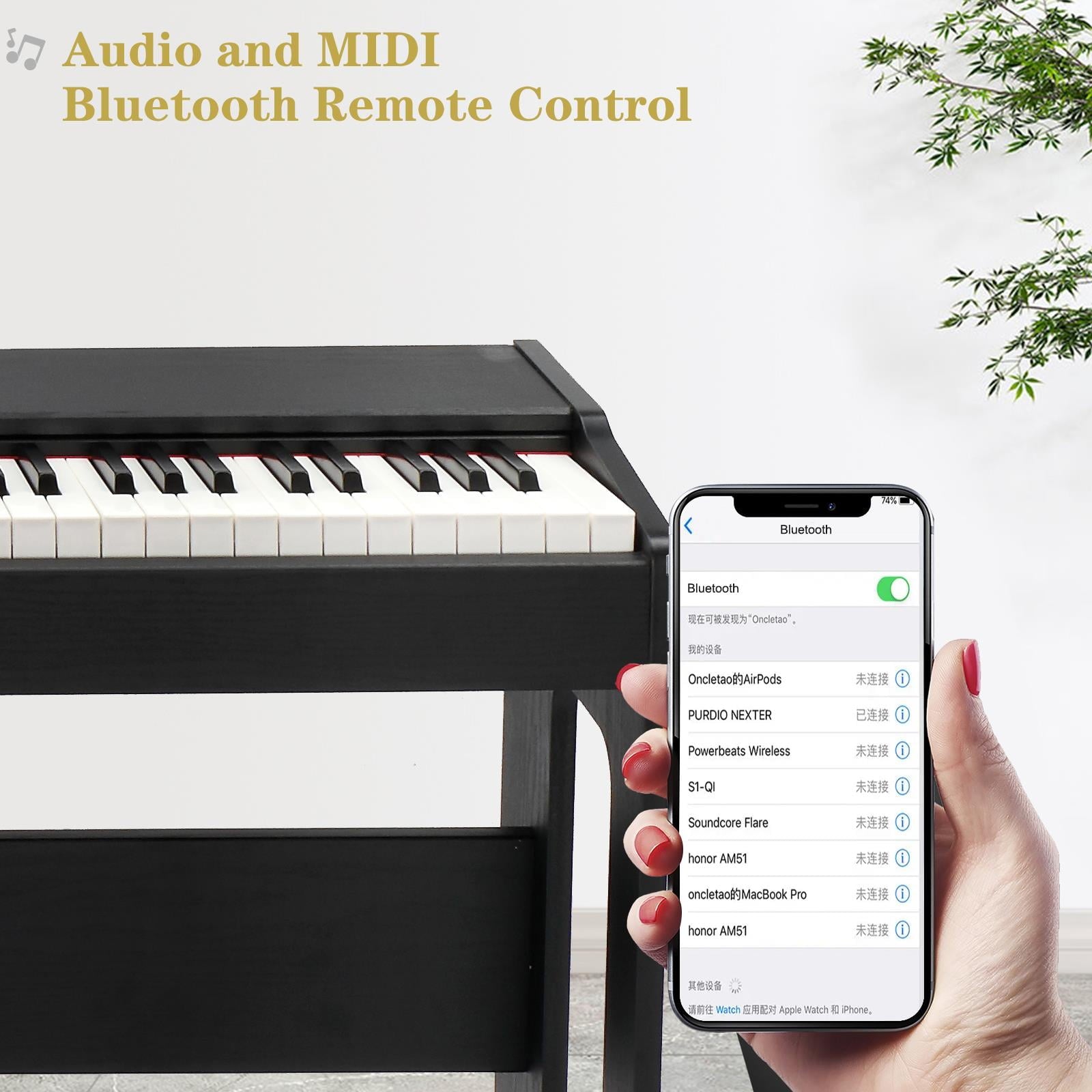 Zimtown Digital Piano 88-Key Home Full Weighted Hammer Heavy Action fo