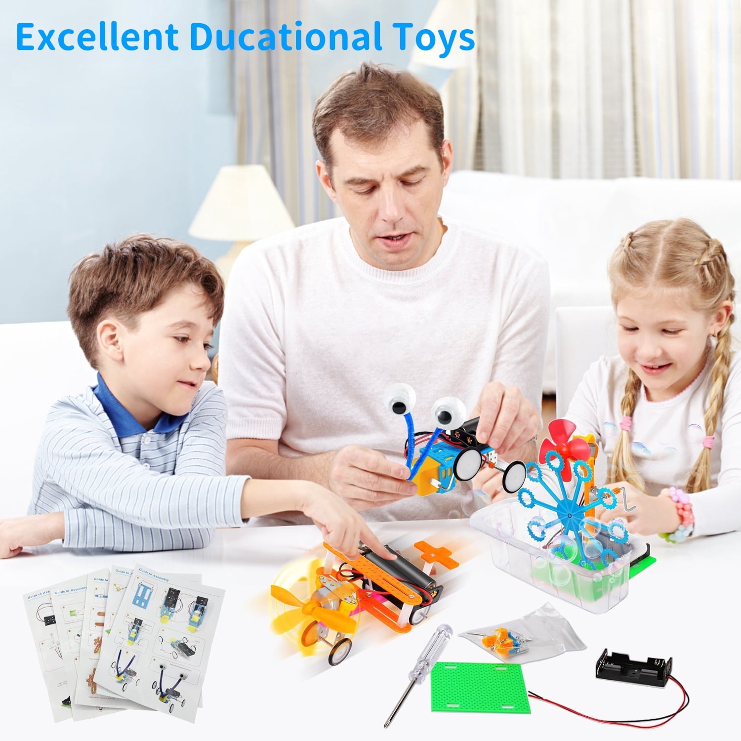 STEM Robotics Science Kit, Electronic Motor Robot Craft for Kids Age 8
