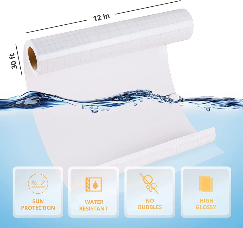 Clear Self-Adhesive Laminating Vinyl Roll-12"x30FT Non Thermal Laminat