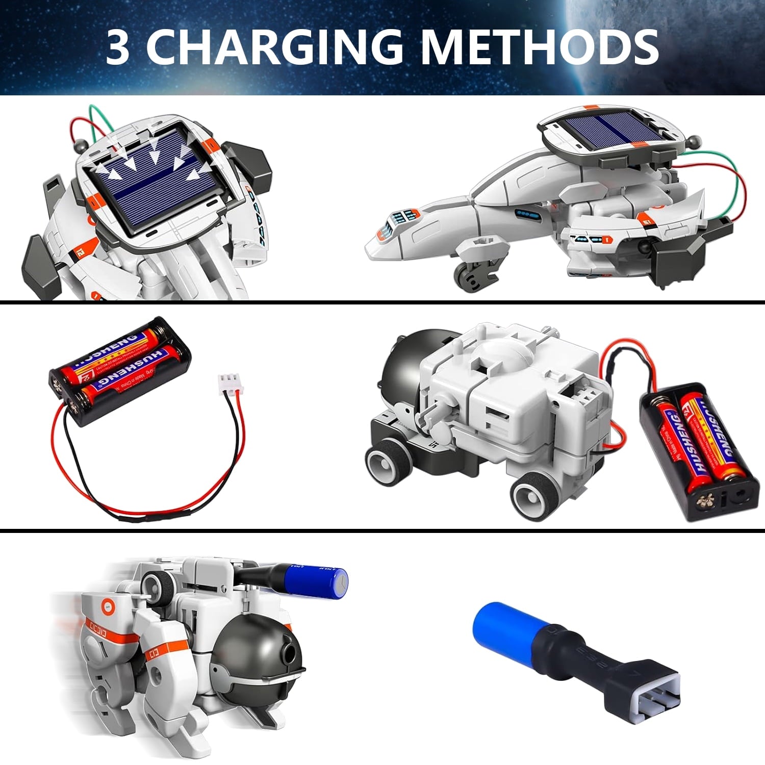 Rirool 6-in-1 Solar Robot Kit for Kids Ages 8-12, STEM Space Station,