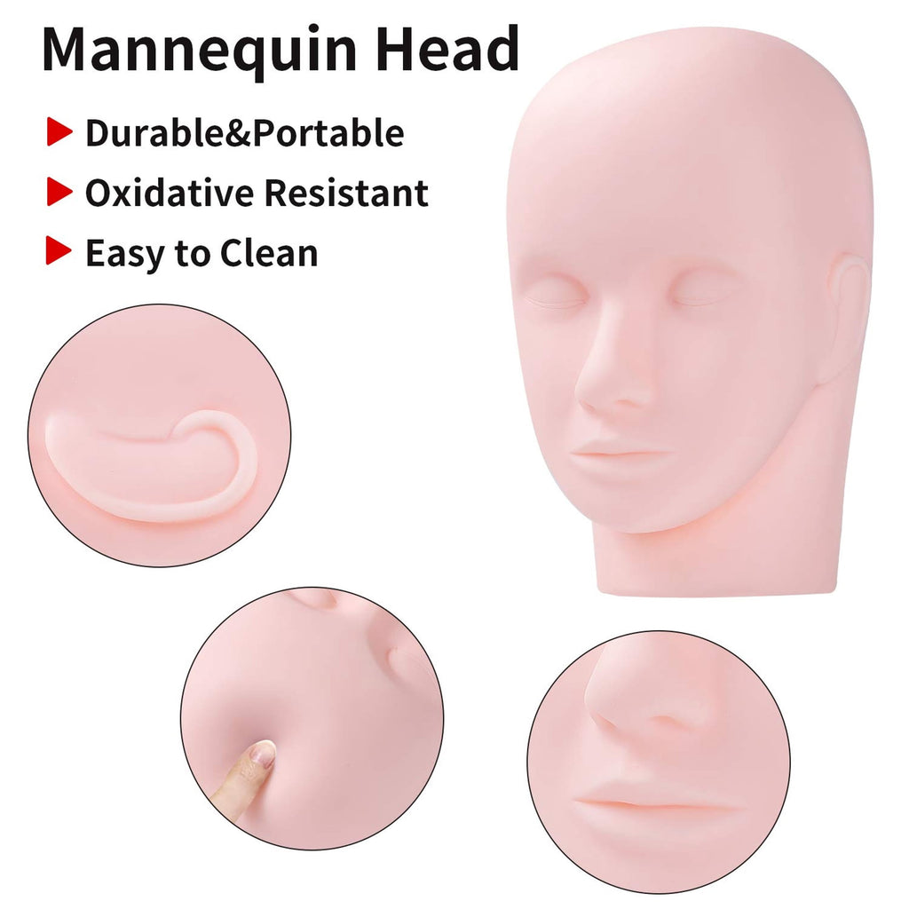 ICERUN Pro Training Mannequin Flat Head Practice Make Up Eye Lashes Ey