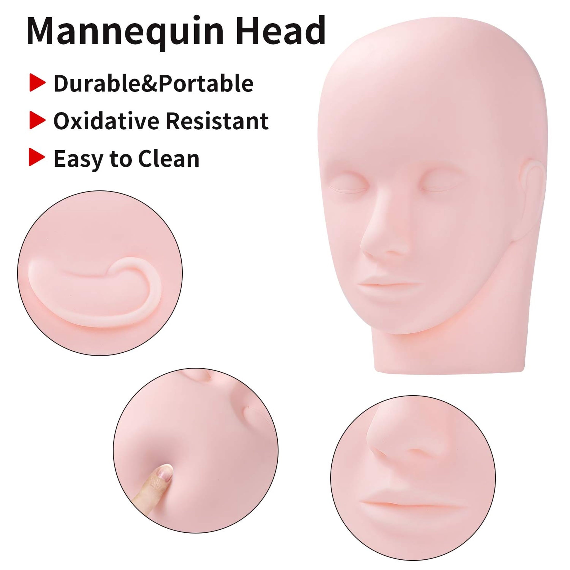 ICERUN Pro Training Mannequin Flat Head Practice Make Up Eye Lashes Ey
