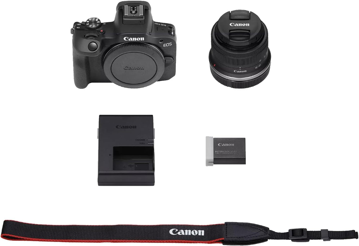 Canon EOS R100 Mirrorless Camera Body with RF-S 18-45mm F4.5-6.3 is STM Lens 6052C012 Bundle with Deco Gear Photography Bag + Microphone + Monopod + Software & Accessories Kit