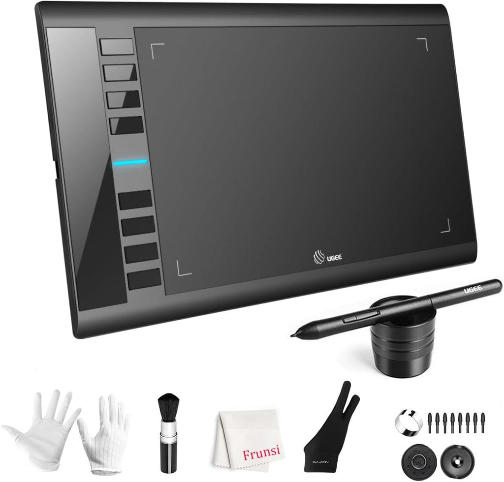 UGEE M708 Drawing Tablet, 10x6 inch Large Space for Digital Drawing