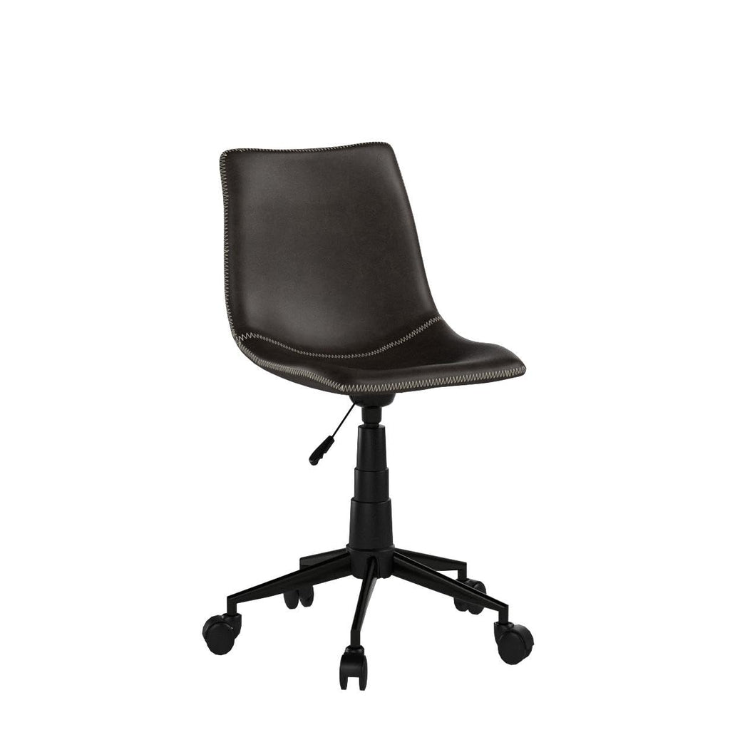 Roundhill Furniture Cesena Faux Leather 360 Swivel Air Lift Office Chair, Brown