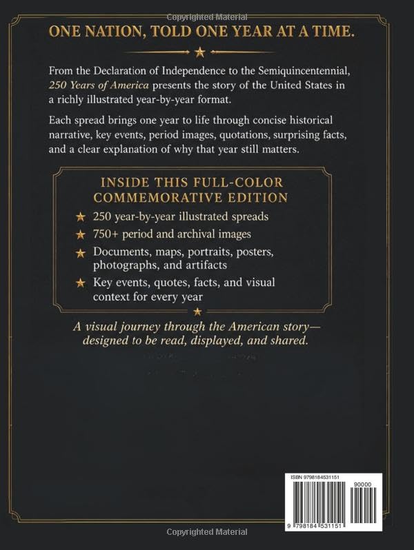 250 Years of America: America's 250th Anniversary — An Illustrated Year-by-Year History of the United States, 1776–2026, with 750+ Authentic Period ... (A Full-Color Patriotic Coffee Table Book)