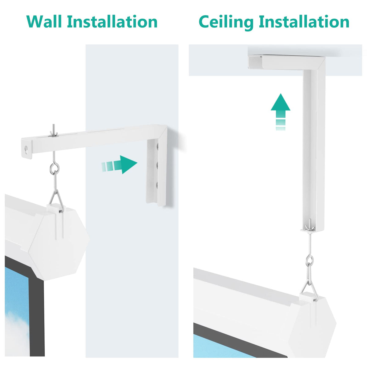 WALI Universal Projector Screen Ceiling Mount, Holds up to 66 lbs