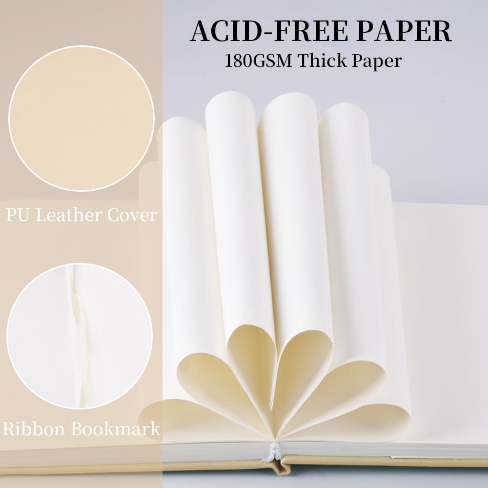 E-WEICHEN Hardcover Art Sketchbook – 100 Pages, 80 GSM Acid-Free Paper | PU Leather & Cloth Cover Options