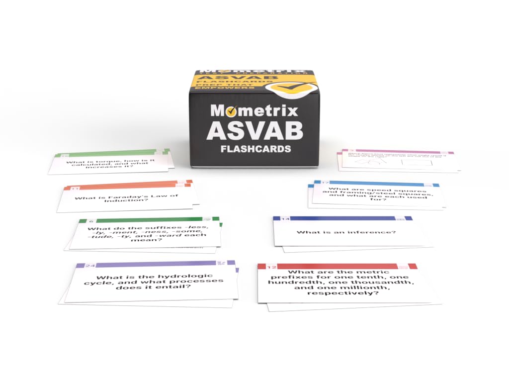Mometrix: ASVAB Study Cards 2026–2027 — Full Color Test Prep Flash Cards (Ages 16+)