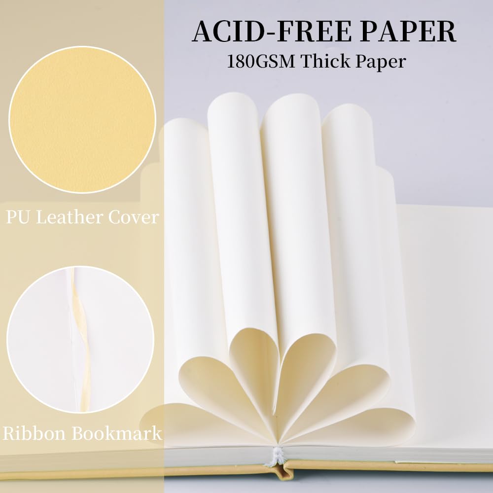 E-WEICHEN Hardcover Art Sketchbook – 100 Pages, 80 GSM Acid-Free Paper | PU Leather & Cloth Cover Options