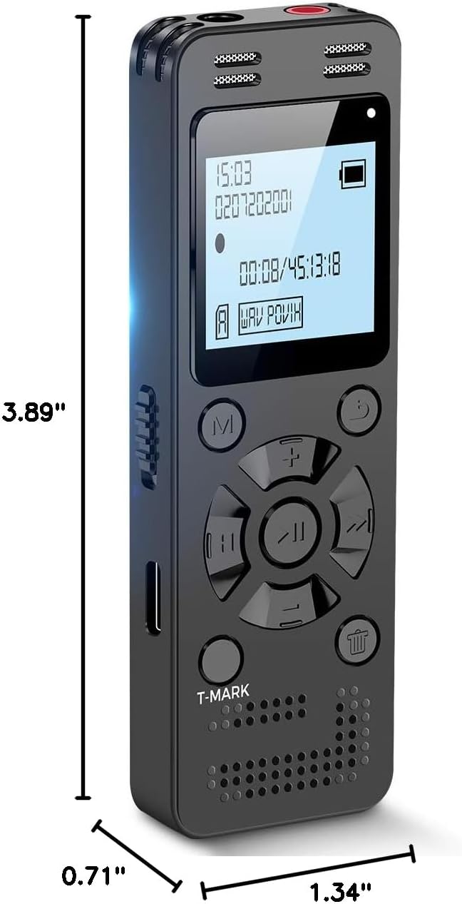 128GB Digital Voice Recorder for Lectures Meetings - EVIDA 9296 Hours Voice Activated Recording Device Audio Recorder with Playback,Password
