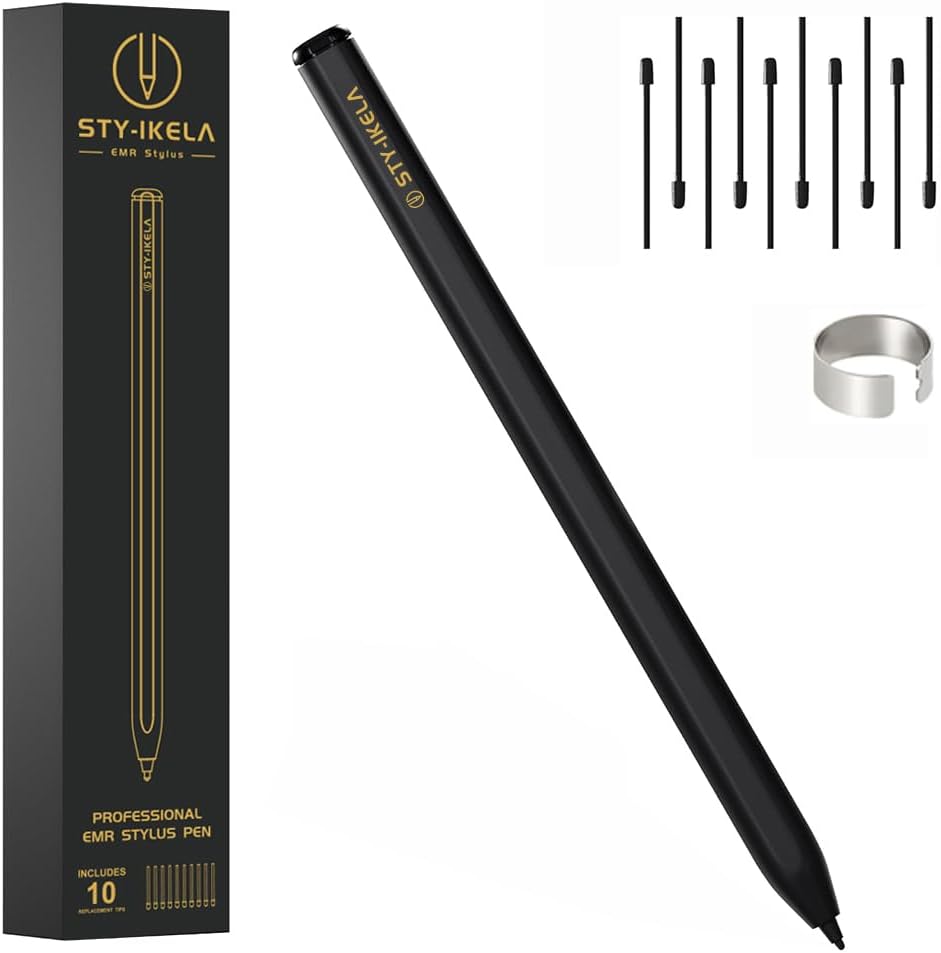 Magnetic EMR Stylus Pen for Remarkable 2 & 1, Kindle Scribe, BOOX and Samsung Galaxy Tab, Digital Pen with Eraser, 4096 Pressure Levels, Palm Rejection, Tilt Support, 10 Replacement Tips