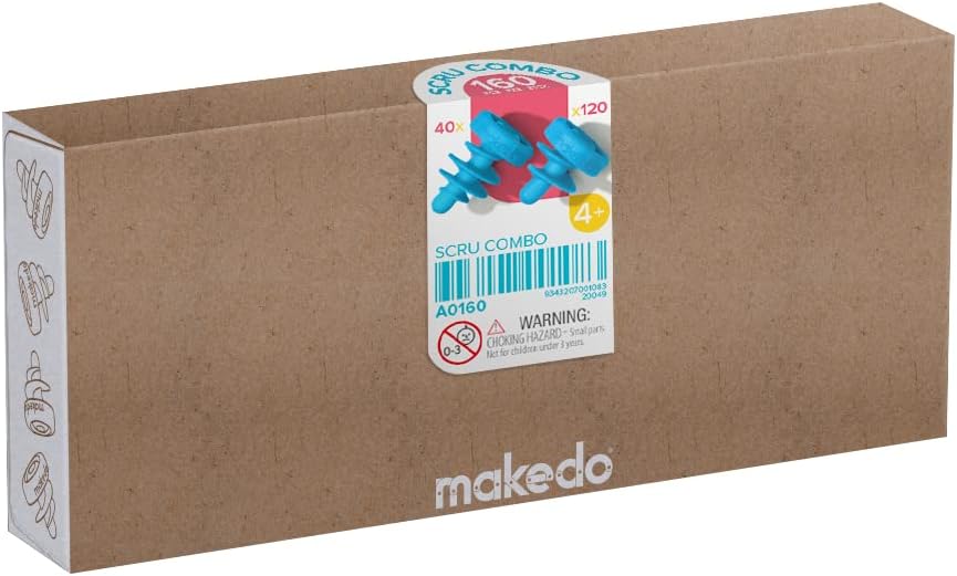 Makedo Scru Combo 160 Cardboard Connectors (Ages 4+)