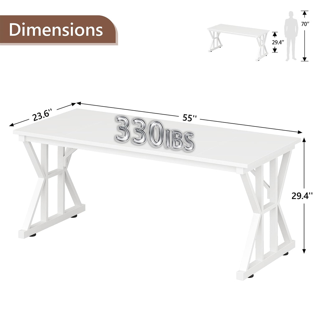 63" Large Computer Desk with Thickened Frame for Home Office, Living Room