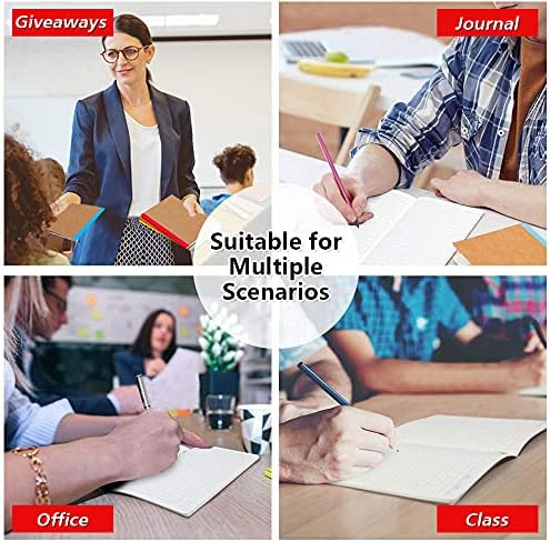 Feela 56-Pack A5 Kraft Notebooks – 60 Pages, Lined | Rainbow Spine Bulk Journal Set for Classrooms & Junk Journaling