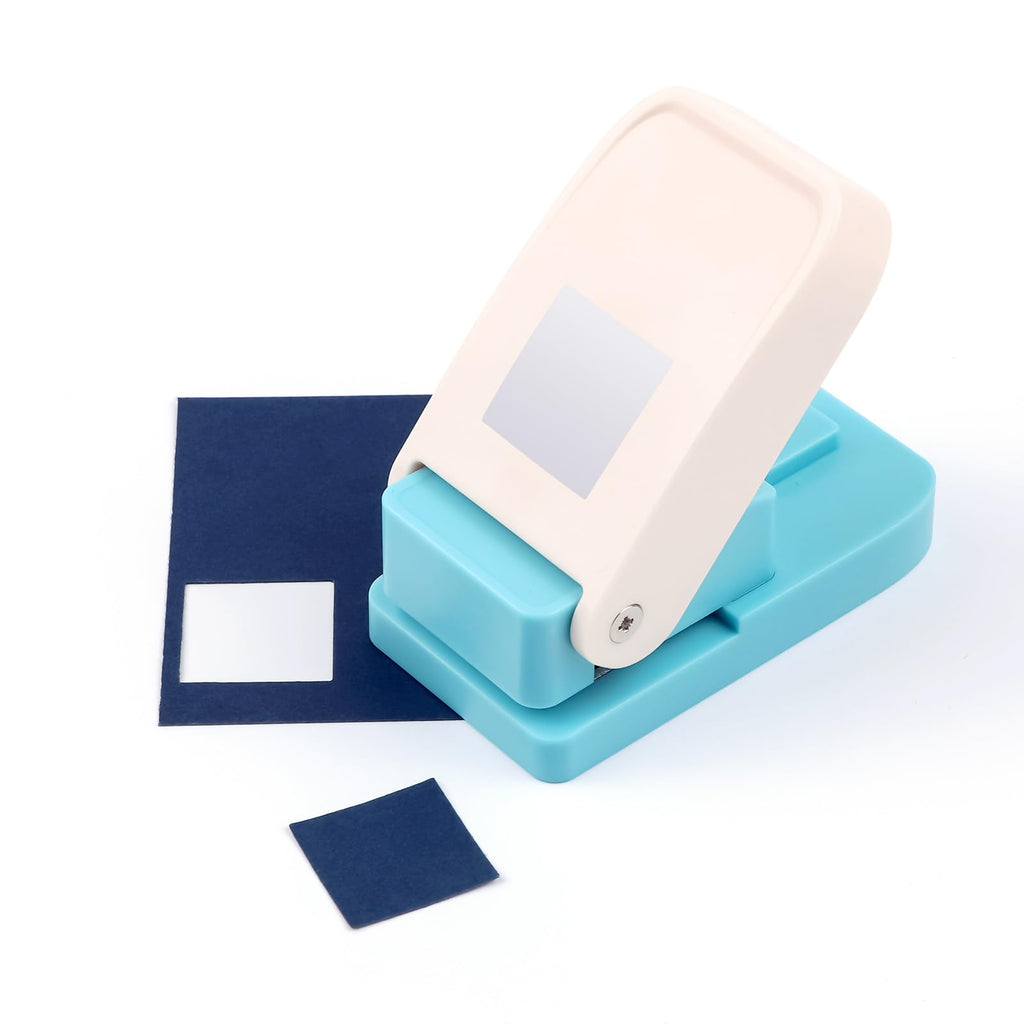 Stamp Puncher 1inch Square Postage Stamp Punch |Stamp Hole Puncher| Scalloped Rectangle Lever Action Paper Punches for Crafting Scrapbooking DIY Card Making Arts Crafts Supplies