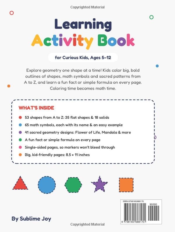 Sublime Joy: Geometry Color & Learn Workbook (Ages 4–12)