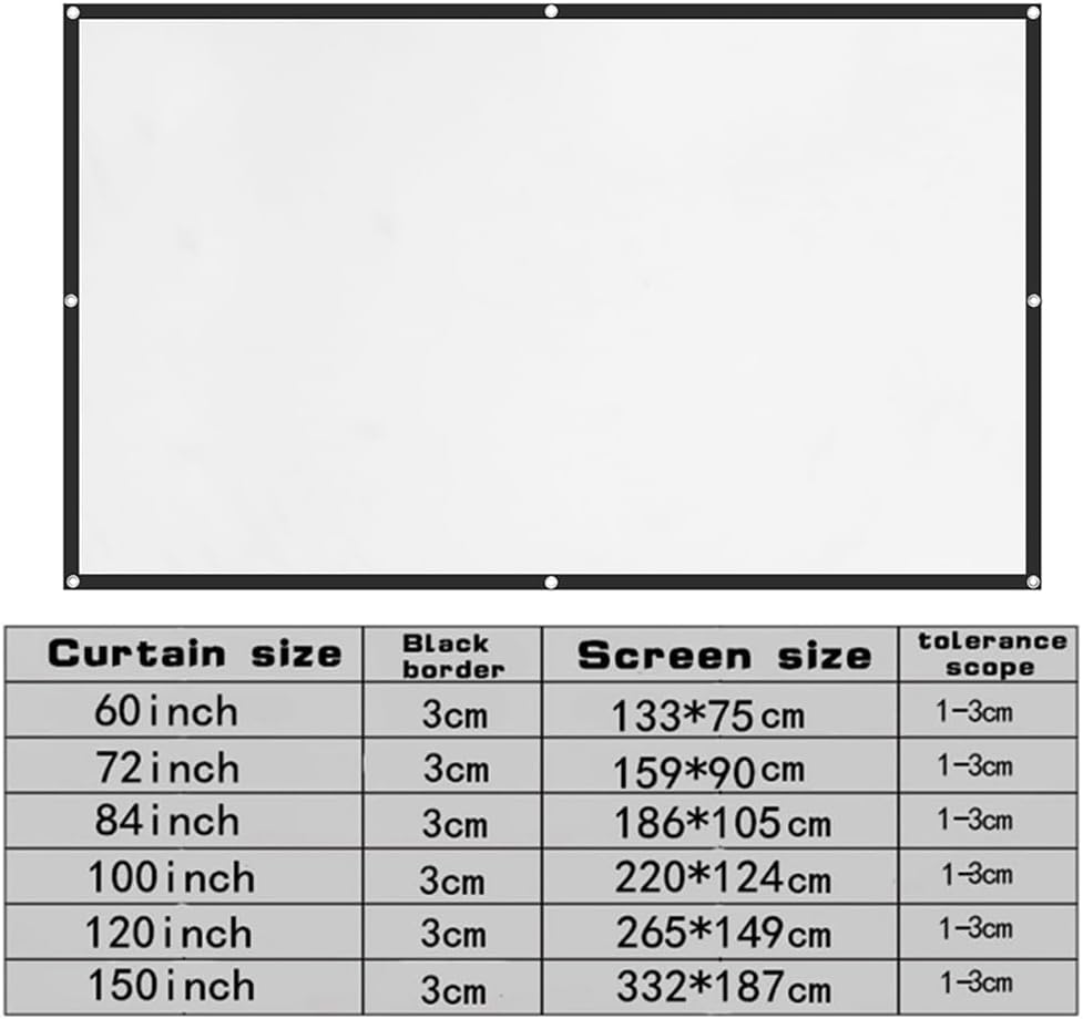 Projector Screen, 4K HD Home Movie Projection Screen 100 Inch