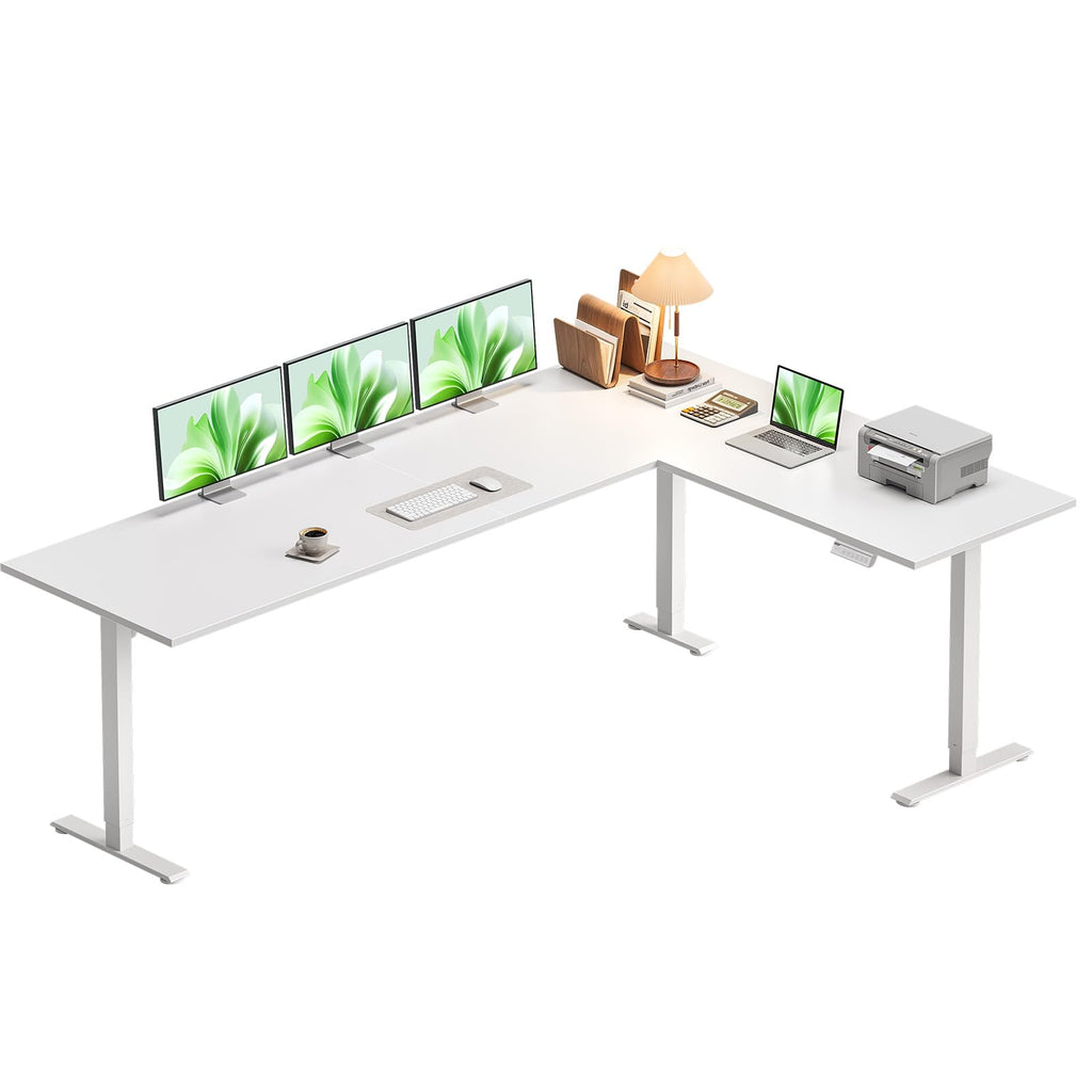 Casaottima: 63" L-Shaped Electric Height-Adjustable Standing Desk