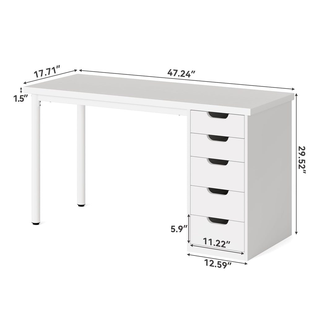 LITTLE TREE 47-Inch Five-Drawer Student Desk