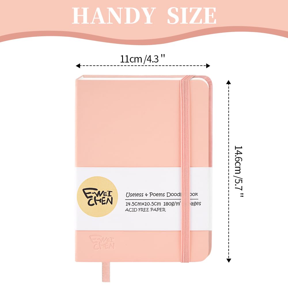 E-WEICHEN Hardcover Art Sketchbook – 100 Pages, 80 GSM Acid-Free Paper | PU Leather & Cloth Cover Options