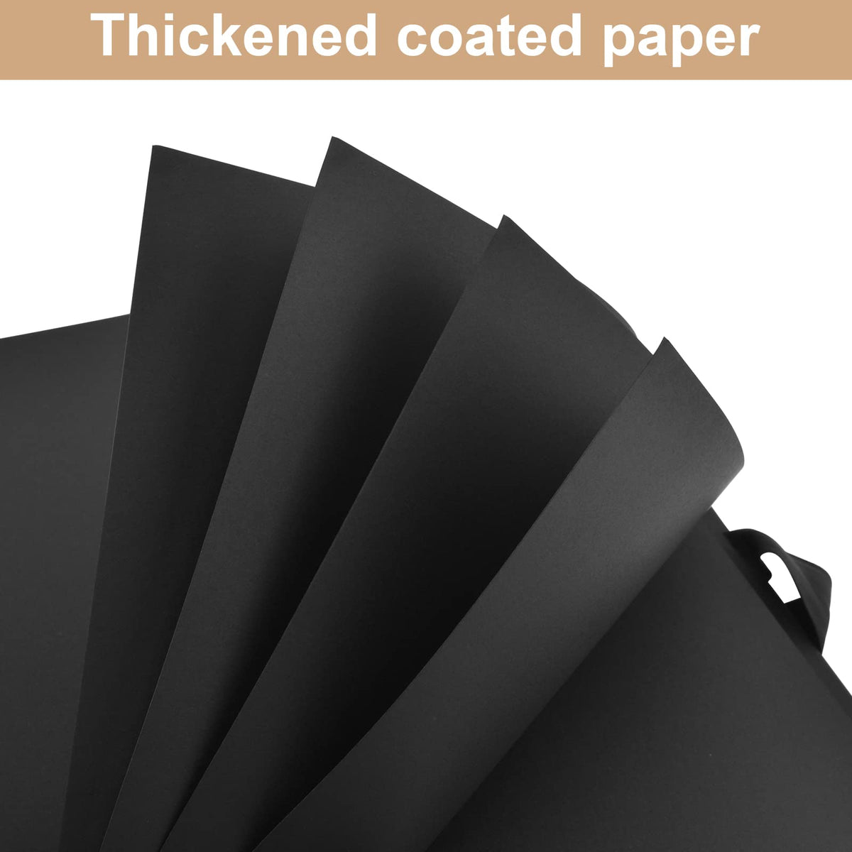 Gotideal 80 Pages Scrapbook Album with 10 Metallic Markers, Black