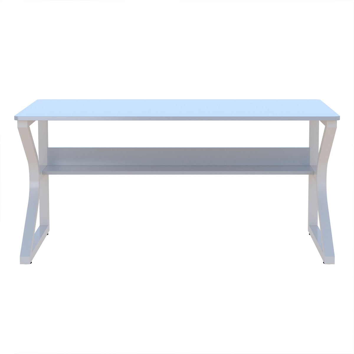 OSCHF 63-Inch Two-Student Desk with Storage Shelf