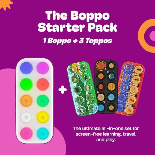 Boppo Screen-Free Learning Tablet and 3 Toppo Expansion Packs Bundle