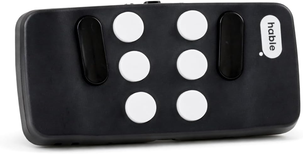 Hable One Portable Braille Keyboard for Smartphones and Tablets