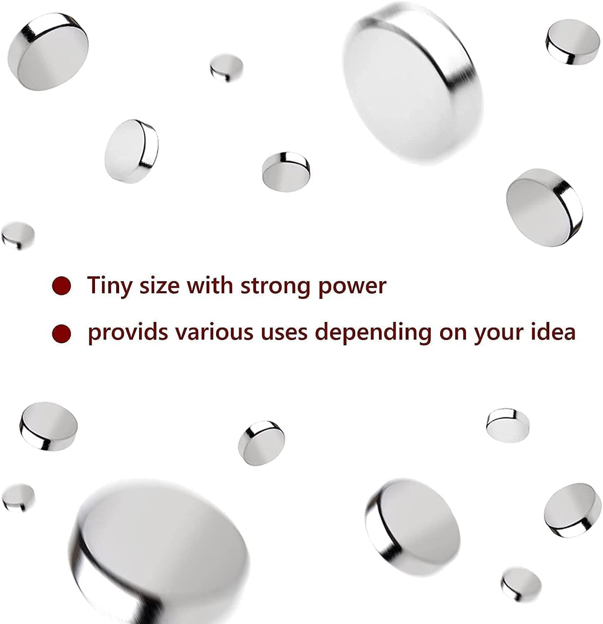 RHINOCATS 400Pcs Small Magnets, 4 Different Sizes Tiny Mini Magents, Multi-Use for Fridge, DIY, Office, Hobbies, Crafts and Science