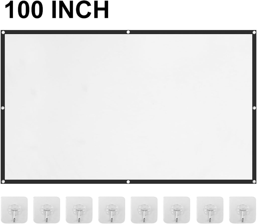 Projector Screen, 4K HD Home Movie Projection Screen 100 Inch