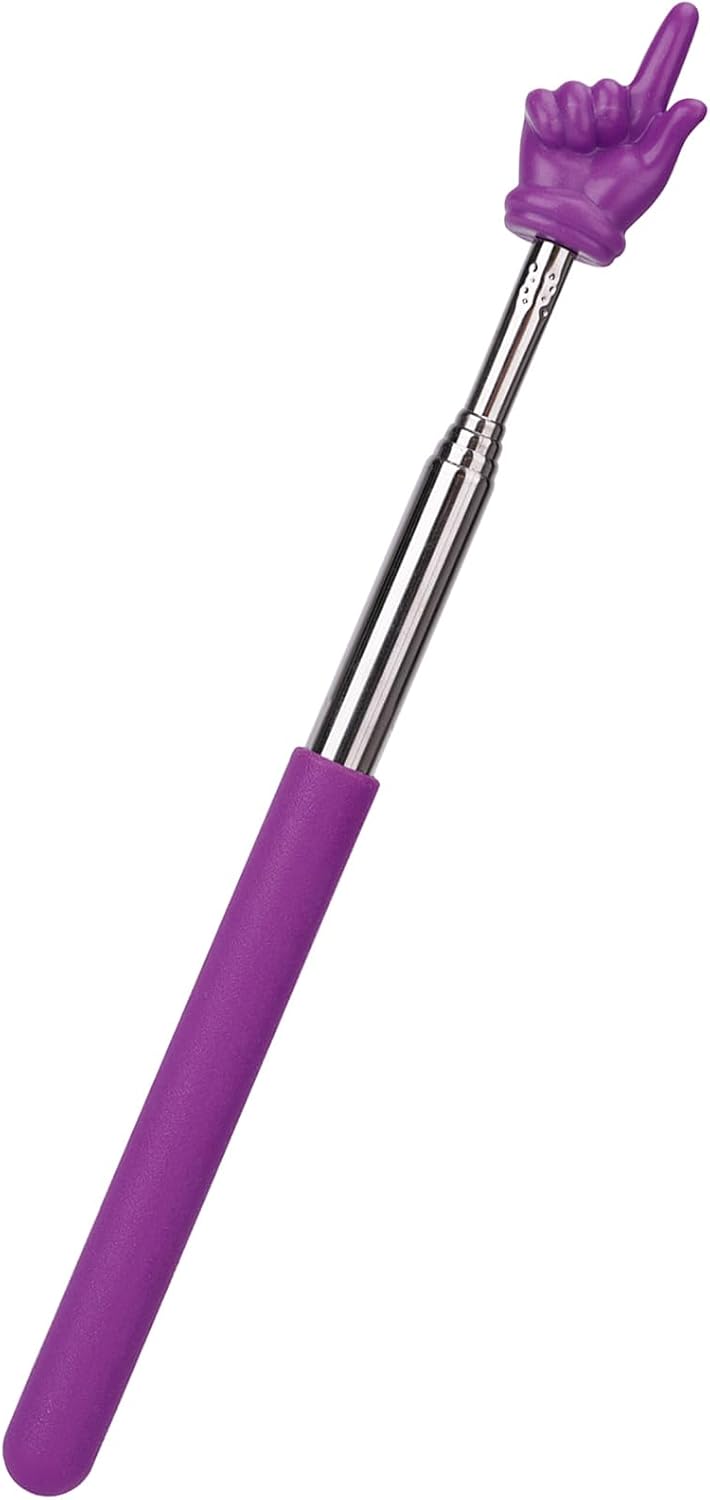 Extendable Finger Pointer Stick, School Collapsible Telescoping Long Hand Pointing Stick, Classroom Must Have Supplies Essentials, Purple