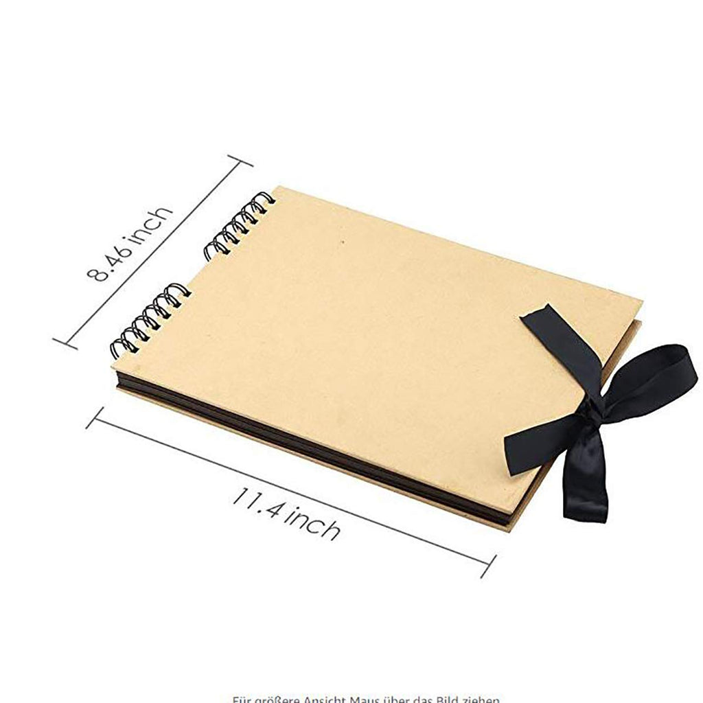 Gotideal 80 Pages Scrapbook Album with 10 Metallic Markers, Black