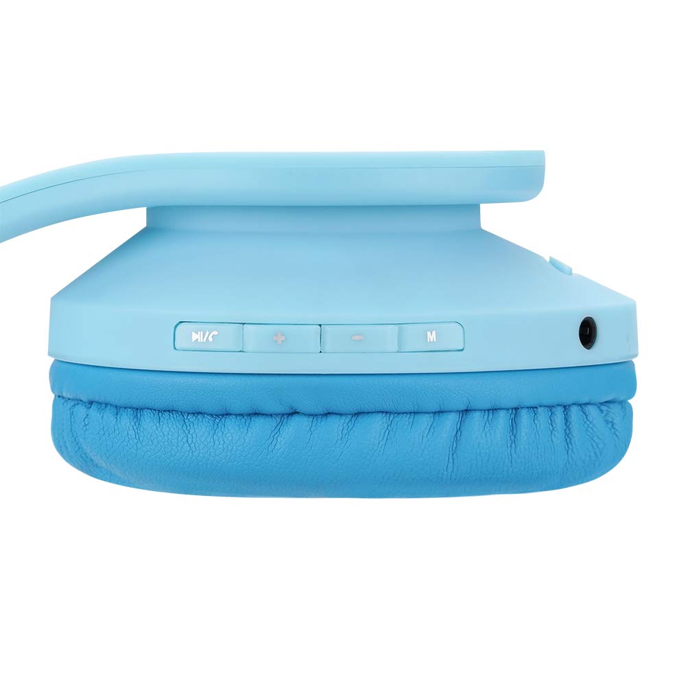 PowerLocus Kids Headphones Over-Ear, Bluetooth Wireless Headphones for Kids,with Microphone, Safe 85DB Volume Limited, Foldable with Carry Case, Audio Cable, Micro SD mode for Online Classes,PC,Phones