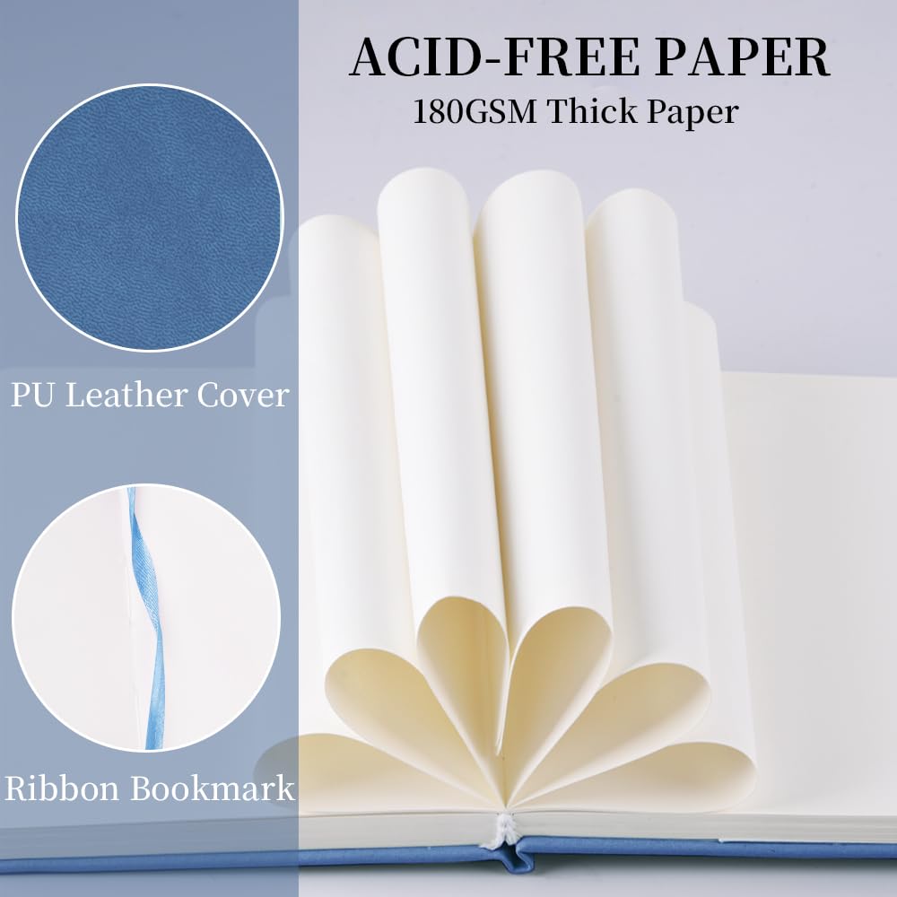 E-WEICHEN Hardcover Art Sketchbook – 100 Pages, 80 GSM Acid-Free Paper | PU Leather & Cloth Cover Options