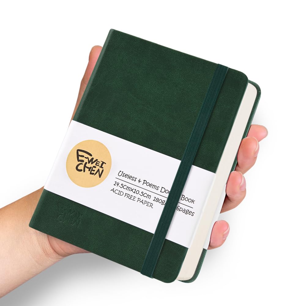 E-WEICHEN Hardcover Art Sketchbook – 100 Pages, 80 GSM Acid-Free Paper | PU Leather & Cloth Cover Options