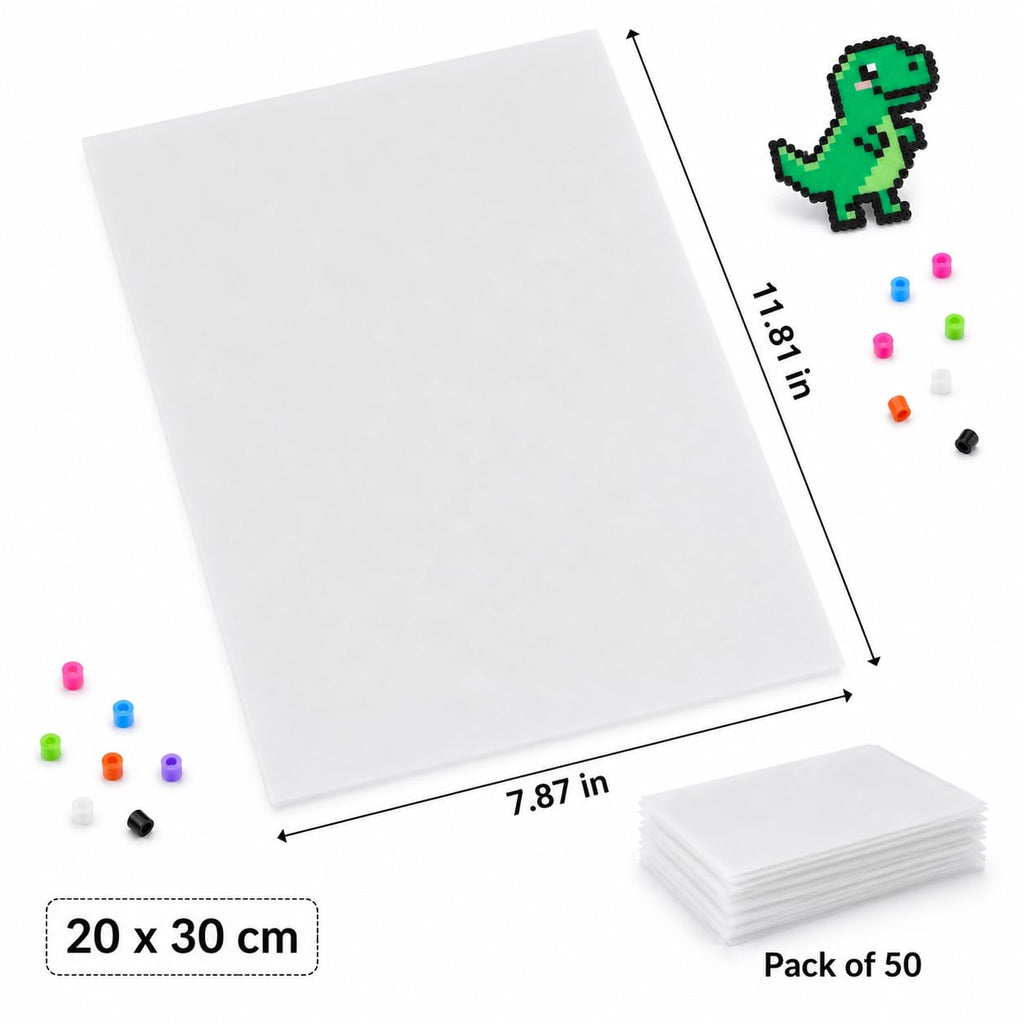 Thick Textured Fuse Bead Ironing Paper 7 Pack, 0.01 Inch Fiberglass Iron Cloth, Reusable Heat Transfer Sheet for Bead Craft Finishing, 7.87 x 5.91Inch (Cloth)